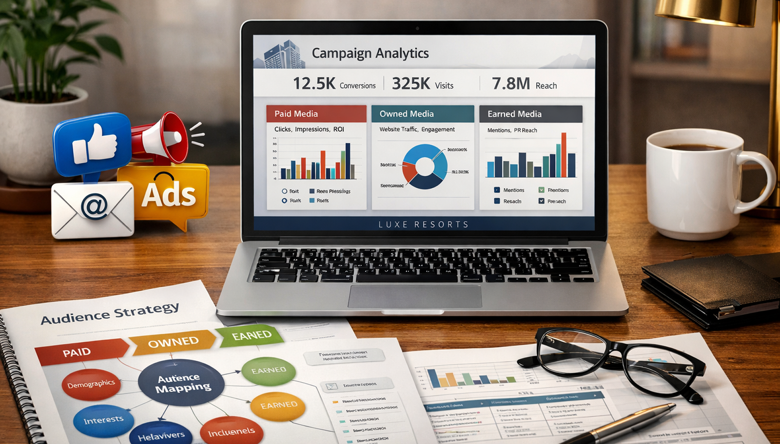 Communications Plan on Laptop